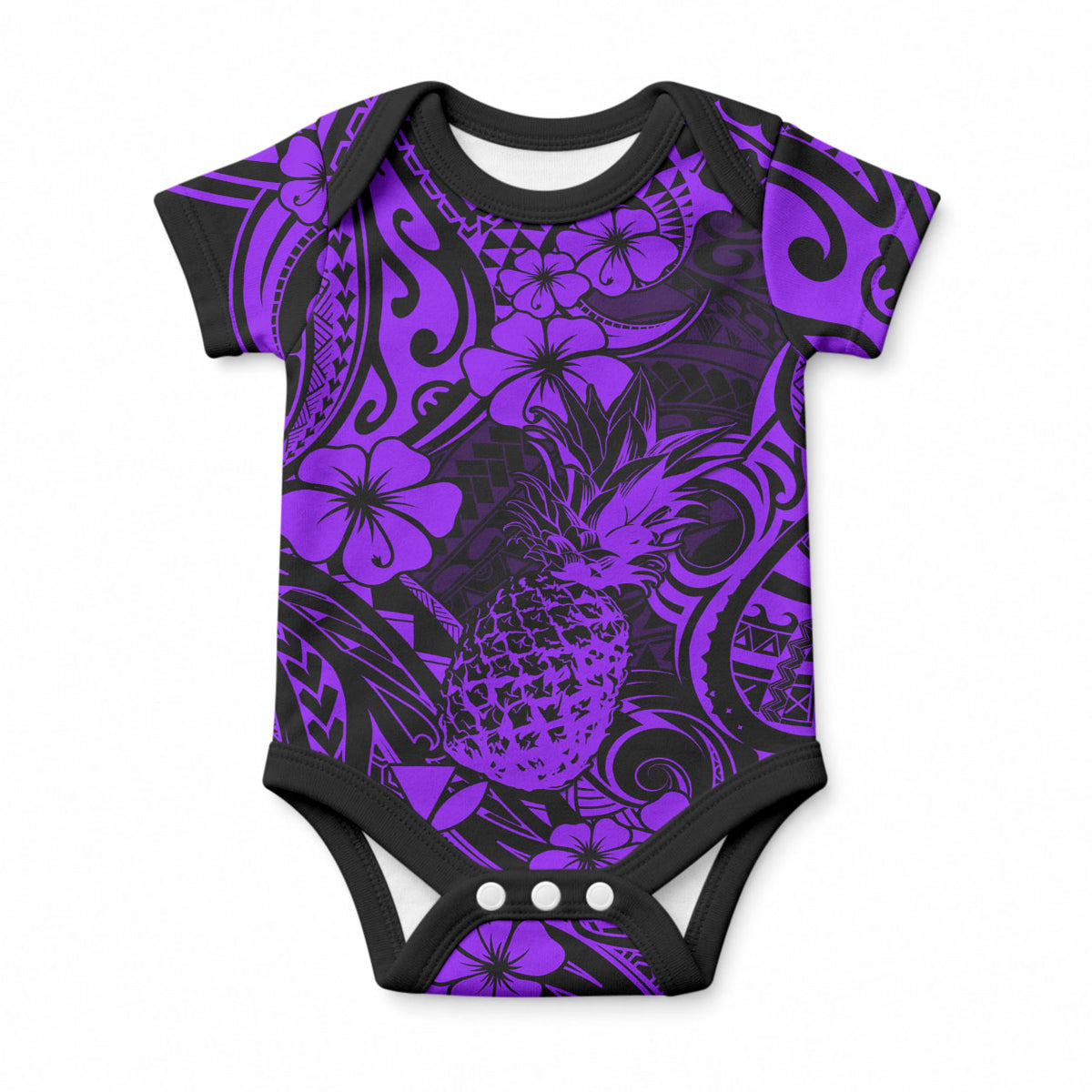 Hawaii Pineapple Baby Onesie Polynesian Pattern Purple Version LT01 Purple - Polynesian Pride