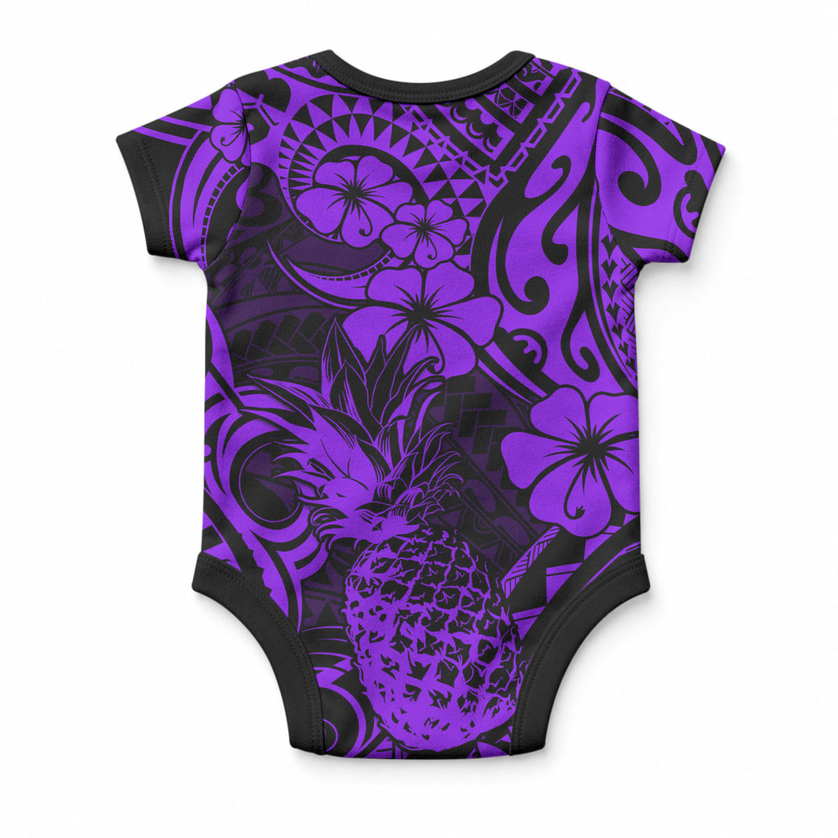 Hawaii Pineapple Baby Onesie Polynesian Pattern Purple Version LT01 - Polynesian Pride