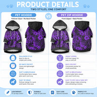 Hawaii Pineapple Pet Hoodie Polynesian Pattern Purple Version LT01 - Polynesian Pride