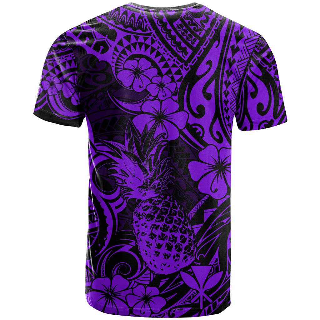Hawaii Pineapple T Shirt Polynesian Pattern Purple Version LT01 - Polynesian Pride