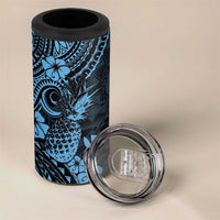 Hawaii Pineapple 4 in 1 Can Cooler Tumbler Polynesian Pattern Sky Blue Version