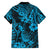 Hawaii Pineapple Family Matching Off Shoulder Short Dress and Hawaiian Shirt Polynesian Pattern Sky Blue Version LT01 - Polynesian Pride