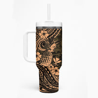 Hawaii Pineapple Tumbler With Handle Polynesian Pattern Yellow Version
