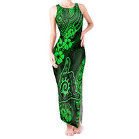 Hawaii Shaka Sign Tank Maxi Dress With Polynesian Hibiscus Green Unique LT01 Women Green - Polynesian Pride