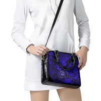 Hawaii Shaka Sign Shoulder Handbag With Polynesian Hibiscus Navy Blue Unique LT01 - Polynesian Pride