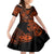 Hawaii Shaka Sign Family Matching Tank Maxi Dress and Hawaiian Shirt With Polynesian Hibiscus Orange Unique LT01 Daughter's Dress Orange - Polynesian Pride