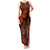 Hawaii Shaka Sign Family Matching Tank Maxi Dress and Hawaiian Shirt With Polynesian Hibiscus Orange Unique LT01 Mom's Dress Orange - Polynesian Pride
