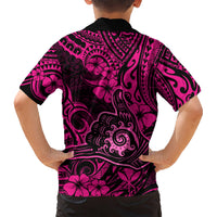 Hawaii Shaka Sign Kid Hawaiian Shirt With Polynesian Hibiscus Pink Unique LT01 - Polynesian Pride