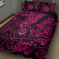 Hawaii Shaka Sign Quilt Bed Set With Polynesian Hibiscus Pink Unique LT01 - Polynesian Pride