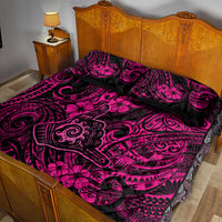 Hawaii Shaka Sign Quilt Bed Set With Polynesian Hibiscus Pink Unique LT01 - Polynesian Pride