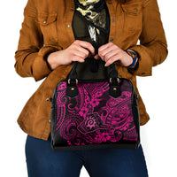 Hawaii Shaka Sign Shoulder Handbag With Polynesian Hibiscus Pink Unique LT01 - Polynesian Pride