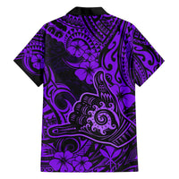 Hawaii Shaka Sign Hawaiian Shirt Polynesian Pattern Purple Version LT01 - Polynesian Pride