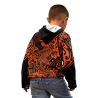 Hawaii Shark Kid Hoodie Polynesian Pattern Orange Version LT01 - Polynesian Pride