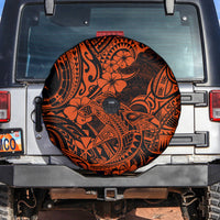 Hawaii Shark Spare Tire Cover Polynesian Pattern Orange Version LT01 - Polynesian Pride