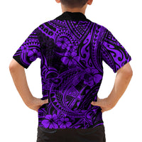 Hawaii Shark Kid Hawaiian Shirt Polynesian Pattern Purple Version LT01 - Polynesian Pride