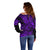 Hawaii Shark Off Shoulder Sweater Polynesian Pattern Purple Version LT01 - Polynesian Pride