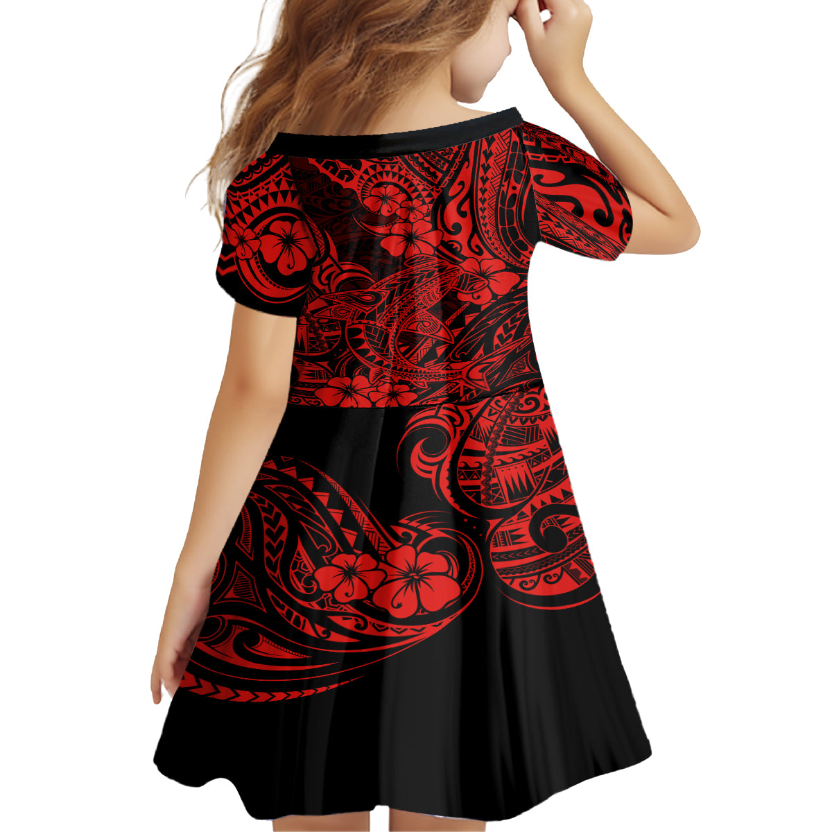 Hawaii Shark Family Matching Summer Maxi Dress and Hawaiian Shirt Polynesian Pattern Red Version LT01 - Polynesian Pride