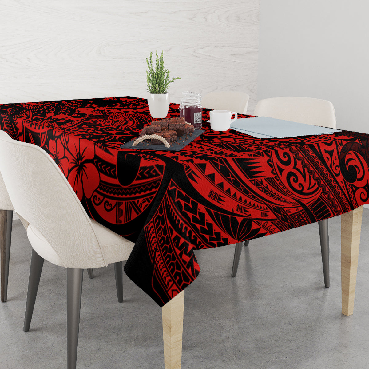 Hawaii Shark Tablecloth Polynesian Pattern Red Version LT01 - Polynesian Pride