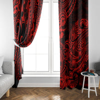 Hawaii Shark Window Curtain Polynesian Pattern Red Version LT01 - Polynesian Pride