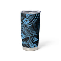 Hawaii Shark Tumbler Cup Polynesian Pattern Sky Blue Version