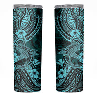 Hawaii Shark Skinny Tumbler Polynesian Pattern Turquoise Version