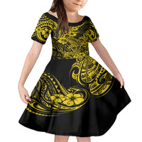 Hawaii Shark Kid Short Sleeve Dress Polynesian Pattern Yellow Version LT01 KID Yellow - Polynesian Pride