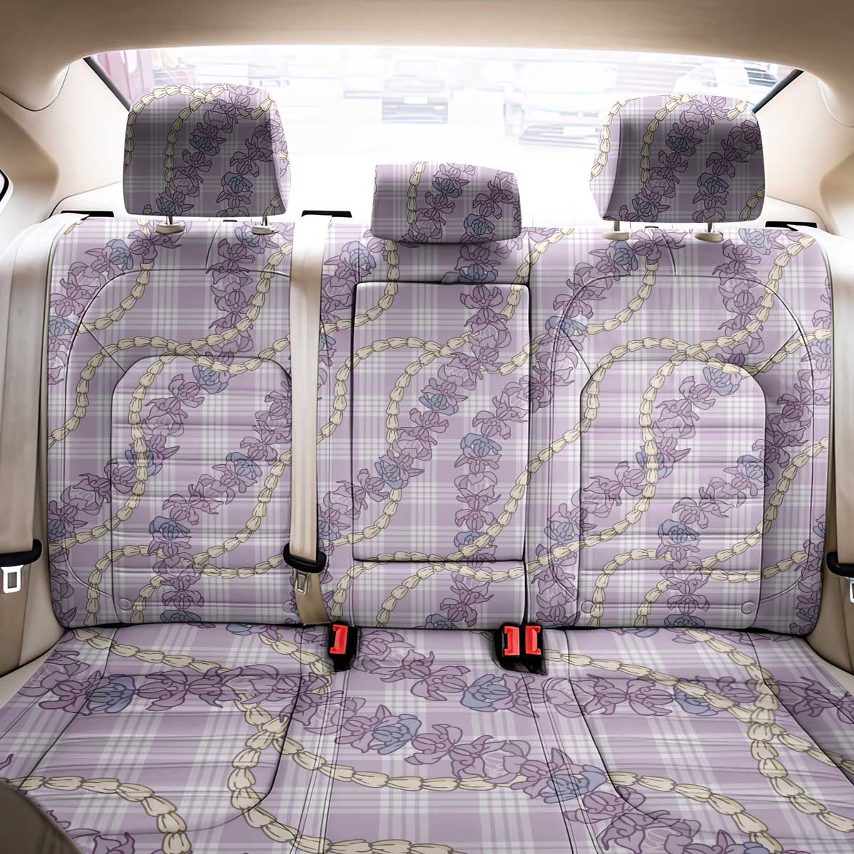 Pua Kalaunu Lei Back Car Seat Cover Palaka Pattern