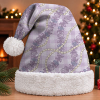 Pua Kalaunu Lei Christmas Santa Hat Palaka Pattern LT01 With Fur Purple - Polynesian Pride