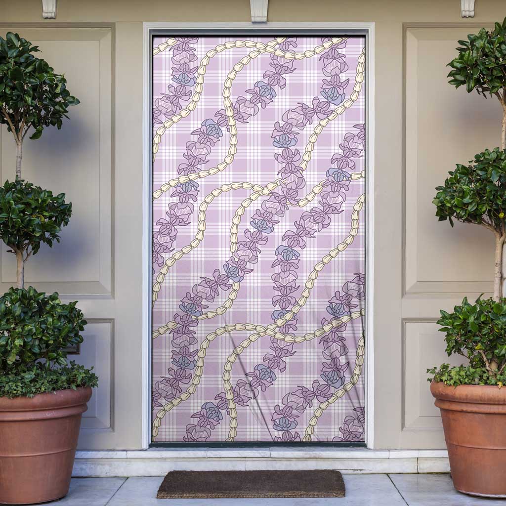 Pua Kalaunu Lei Door Cover Palaka Pattern