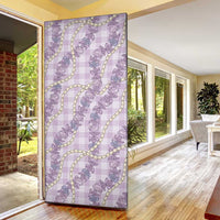 Pua Kalaunu Lei Door Cover Palaka Pattern