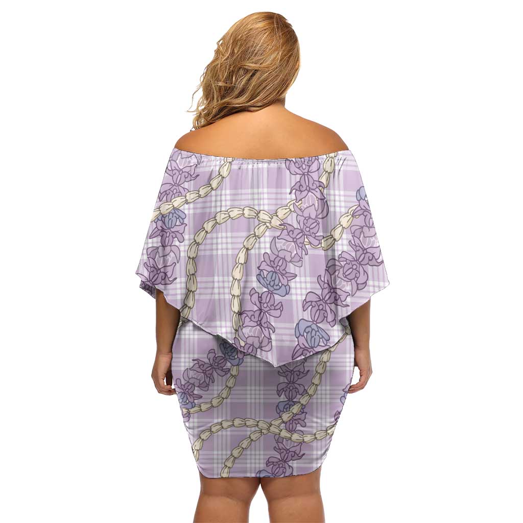 Pua Kalaunu Lei Family Matching Off Shoulder Short Dress and Hawaiian Shirt Palaka Pattern