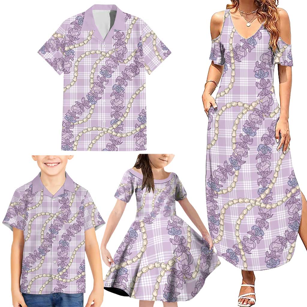 Pua Kalaunu Lei Family Matching Summer Maxi Dress and Hawaiian Shirt Palaka Pattern