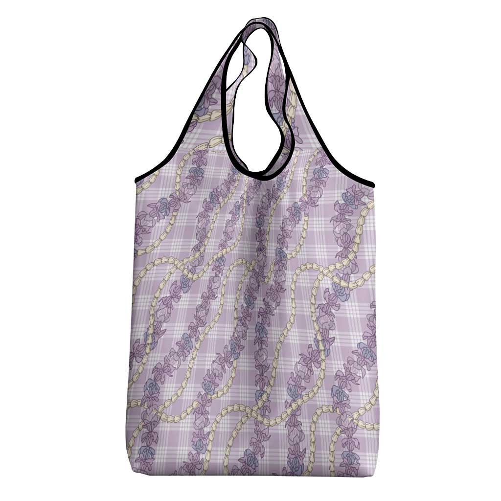 Pua Kalaunu Lei Grocery Bag Palaka Pattern