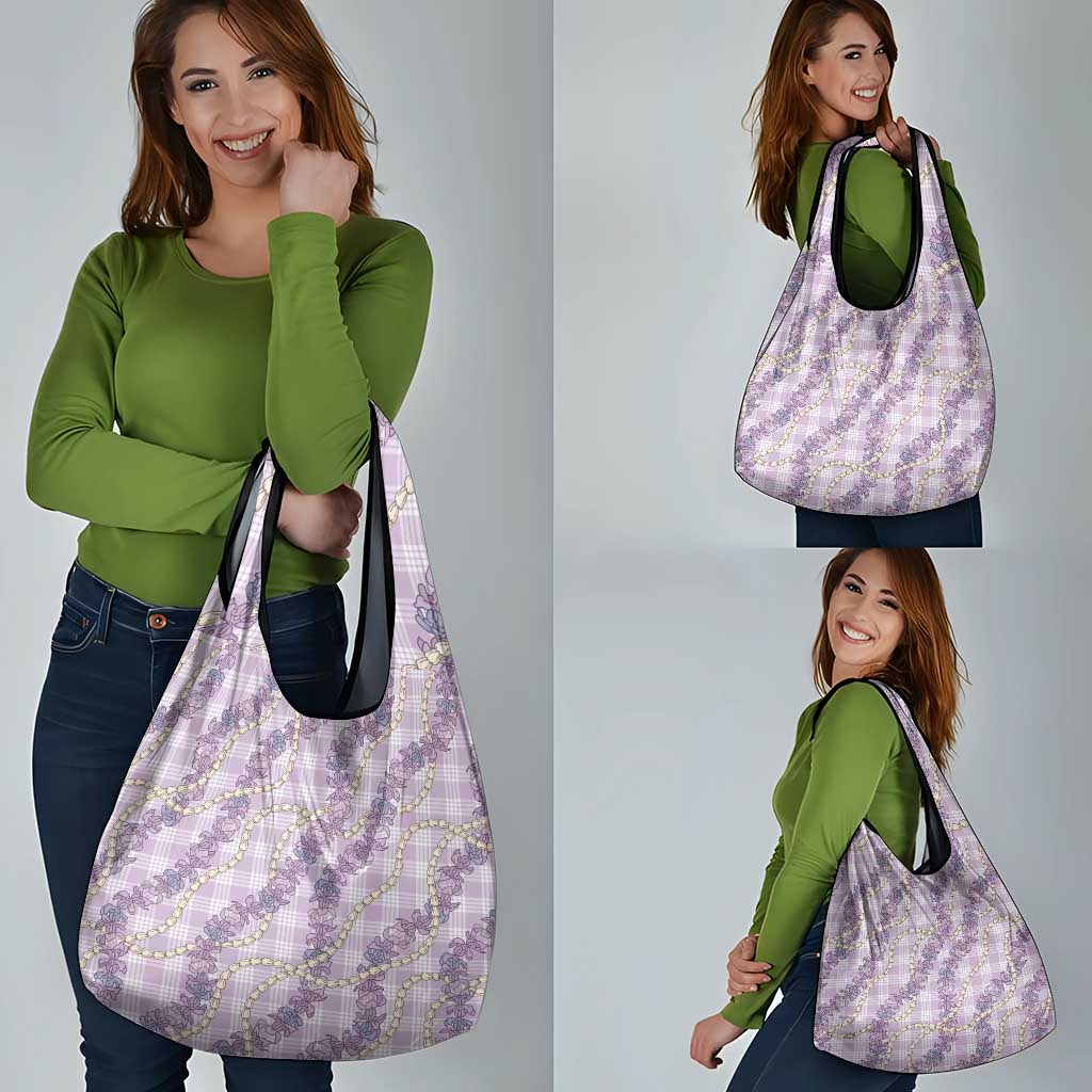 Pua Kalaunu Lei Grocery Bag Palaka Pattern