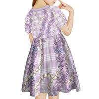 Pua Kalaunu Lei Kid Short Sleeve Dress Palaka Pattern