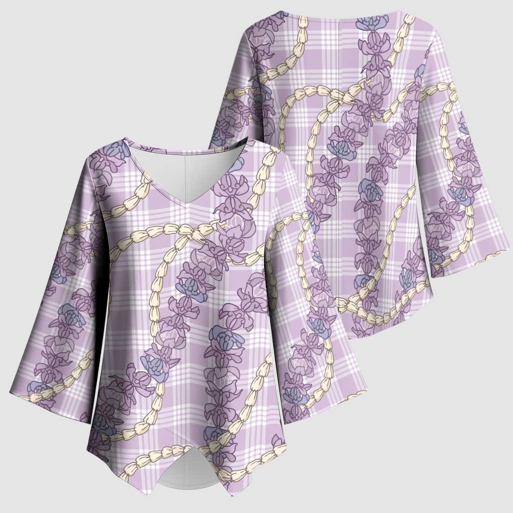 Pua Kalaunu Lei Kimono Sleeve Blouse Palaka Pattern