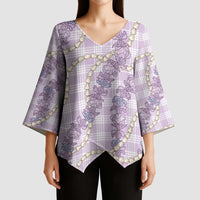 Pua Kalaunu Lei Kimono Sleeve Blouse Palaka Pattern