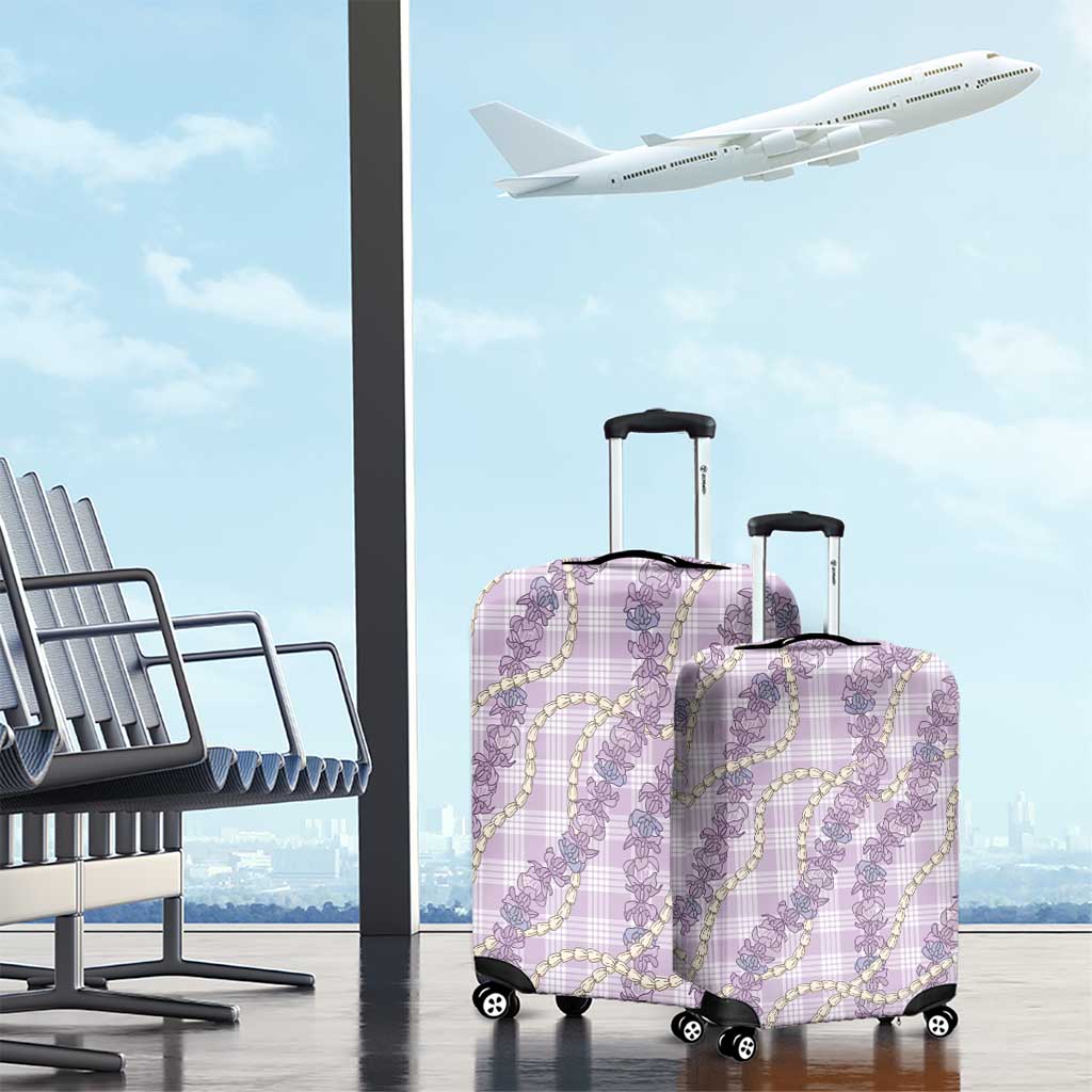Pua Kalaunu Lei Luggage Cover Palaka Pattern