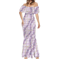 Pua Kalaunu Lei Mermaid Dress Palaka Pattern