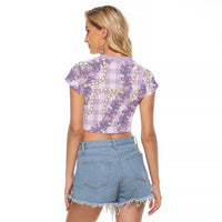 Pua Kalaunu Lei Raglan Cropped T Shirt Palaka Pattern