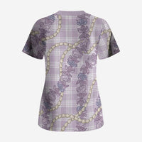 Pua Kalaunu Lei Scrub Top Palaka Pattern