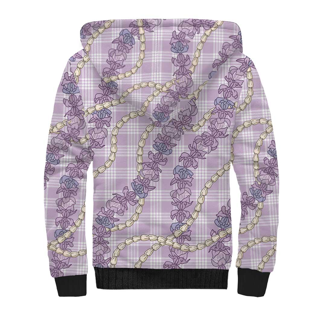 Pua Kalaunu Lei Sherpa Hoodie Palaka Pattern