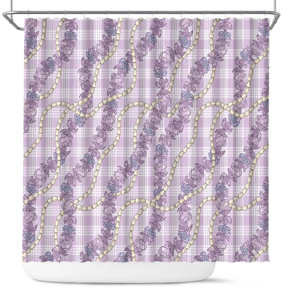 Pua Kalaunu Lei Shower Curtain Palaka Pattern