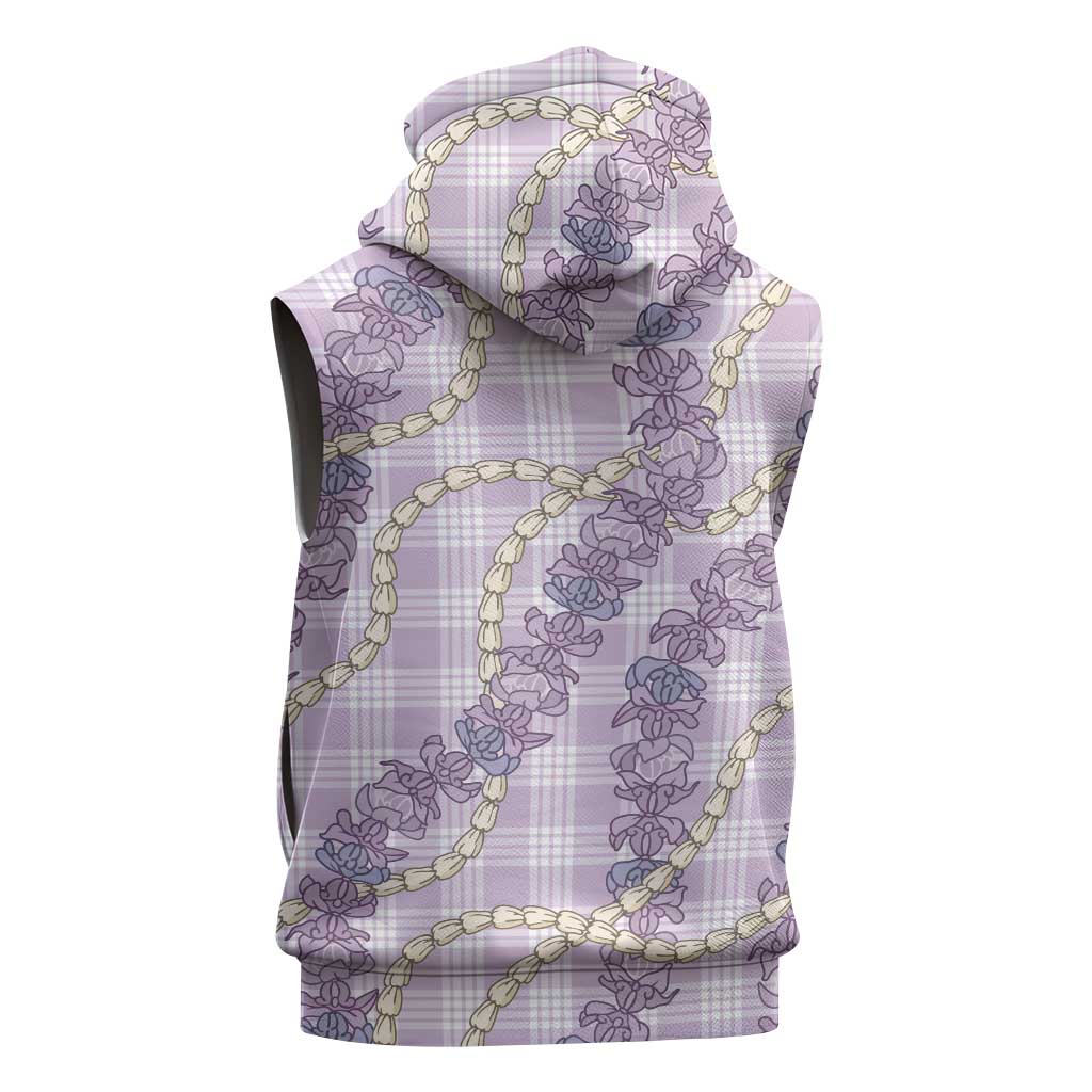 Pua Kalaunu Lei Sleeveless Zip Hoodie Palaka Pattern