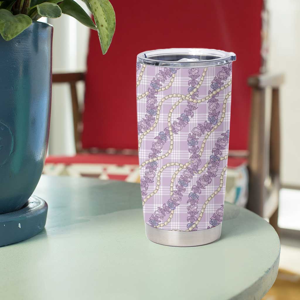 Pua Kalaunu Lei Tumbler Cup Palaka Pattern