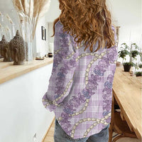 Pua Kalaunu Lei Women Casual Shirt Palaka Pattern