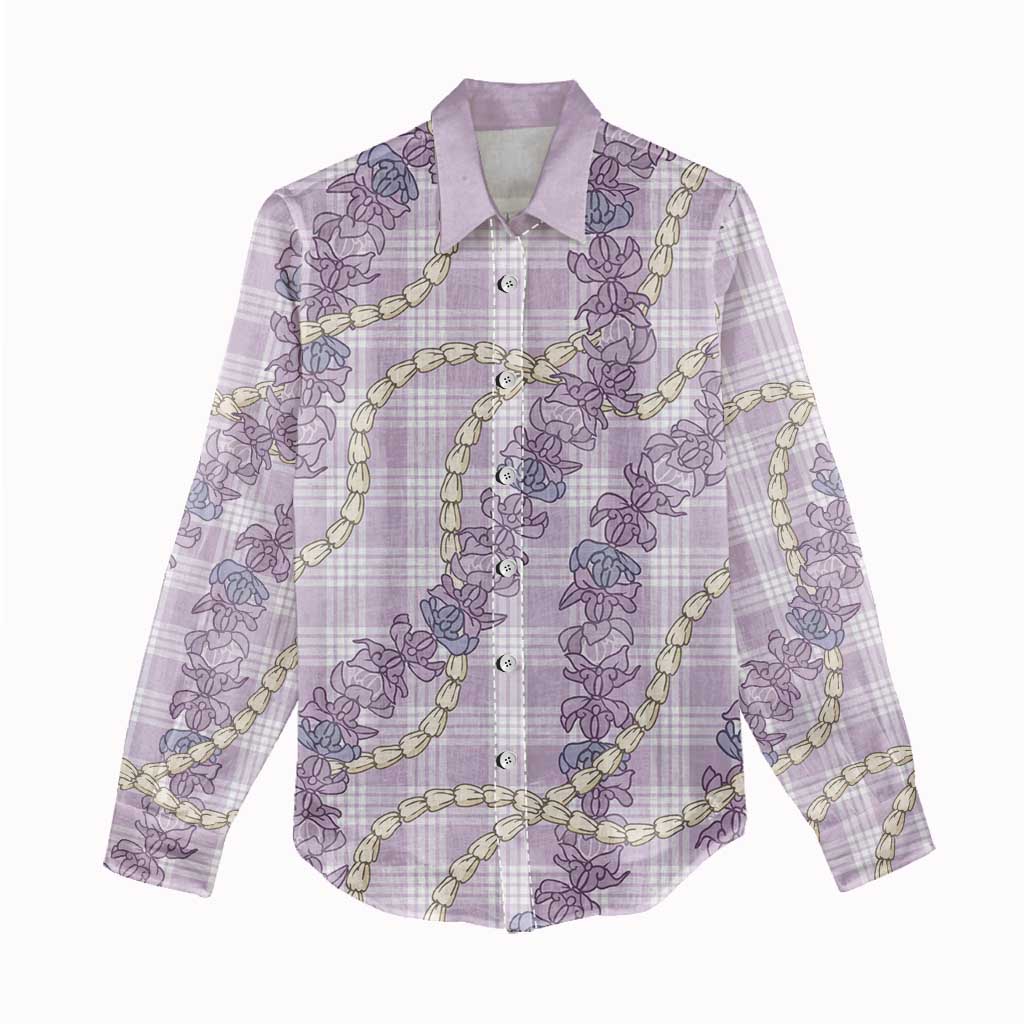 Pua Kalaunu Lei Women Casual Shirt Palaka Pattern