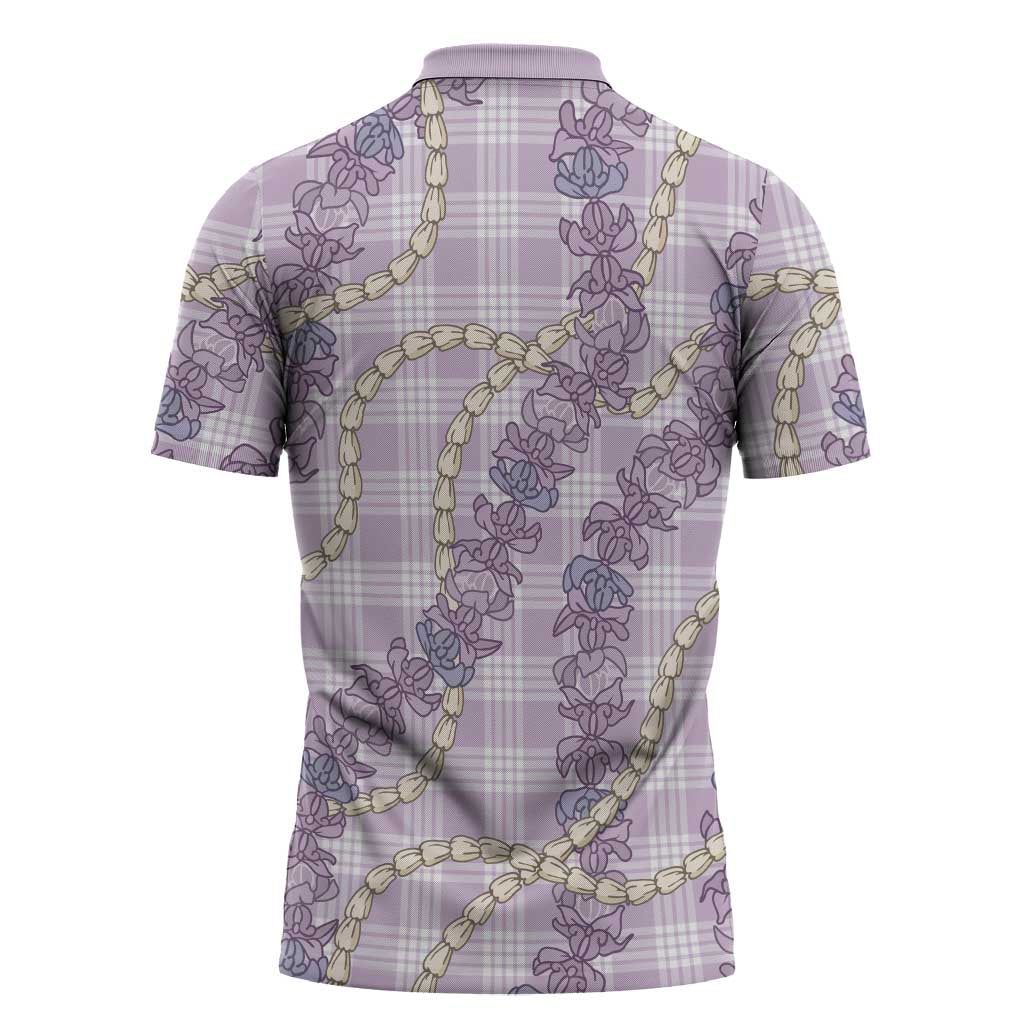 Pua Kalaunu Lei Zipper Polo Shirt Palaka Pattern