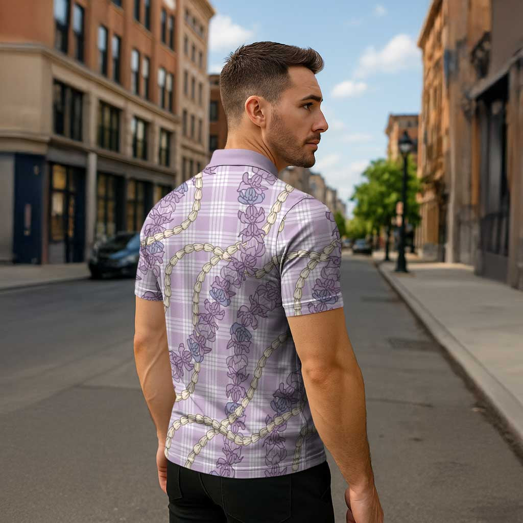 Pua Kalaunu Lei Zipper Polo Shirt Palaka Pattern