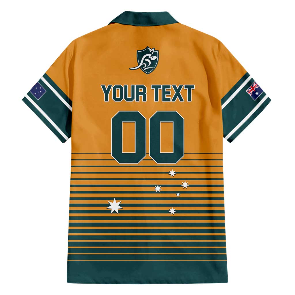 Custom Rugby Australia Family Matching Short Sleeve Bodycon Dress and Hawaiian Shirt Junior Wallabies Go Champions LT01 - Polynesian Pride